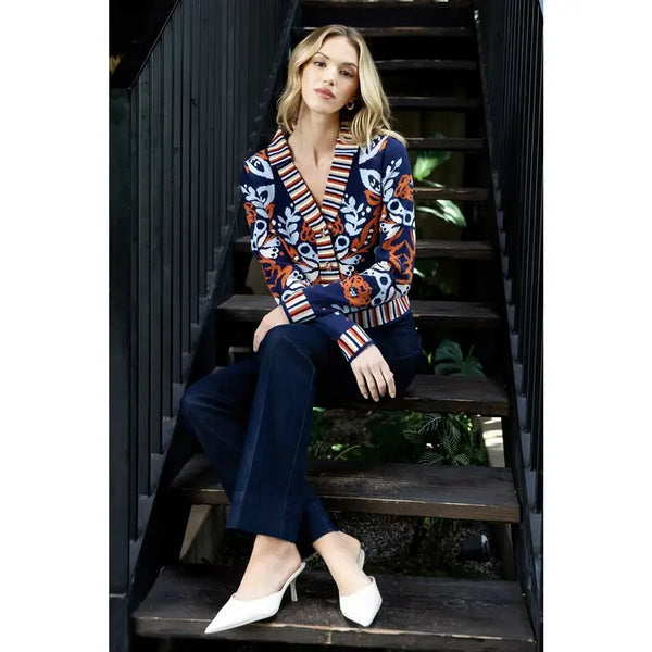 Floral V-Neck Cardigan
