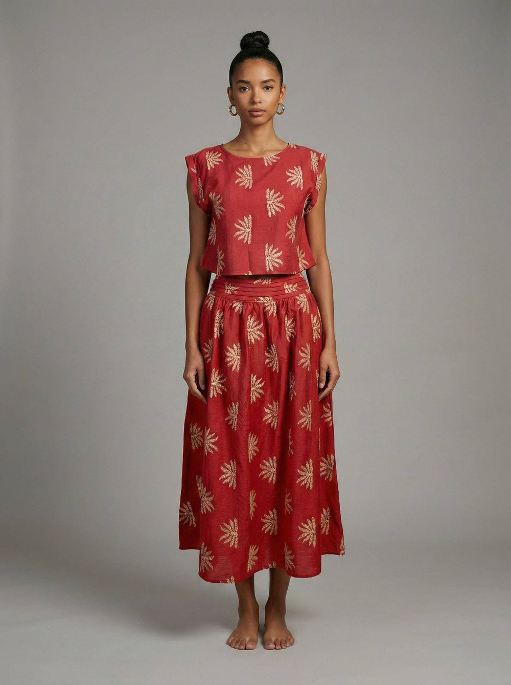 Crimson Embroidered Set