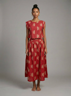 Crimson Embroidered Set
