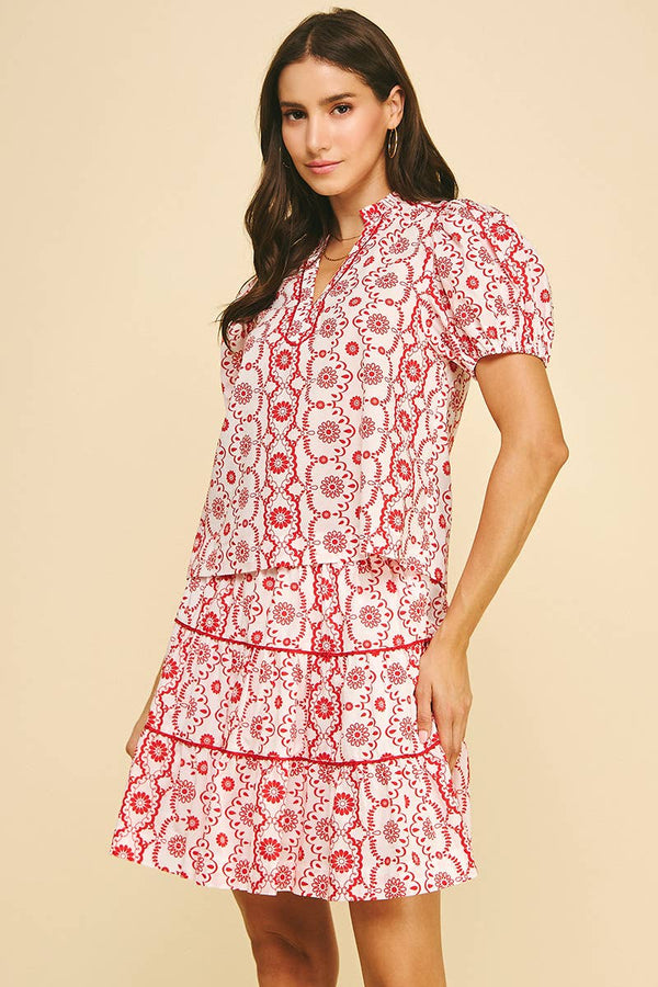 Geometric Floral Print Set