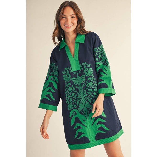 Baroque Floral Embroidered Dress