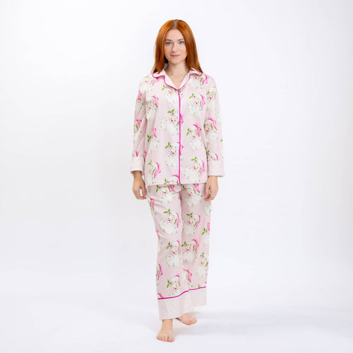 Jolly Santa Luxe Sateen Full Pajama Set