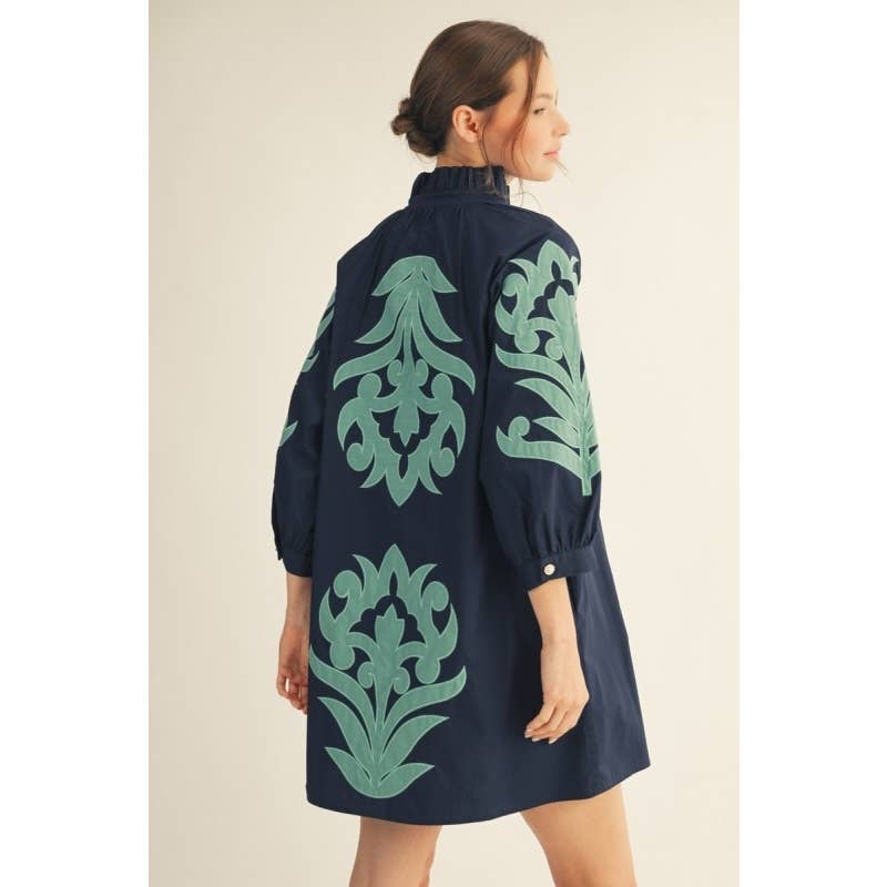 Floral Applique Shift Dress
