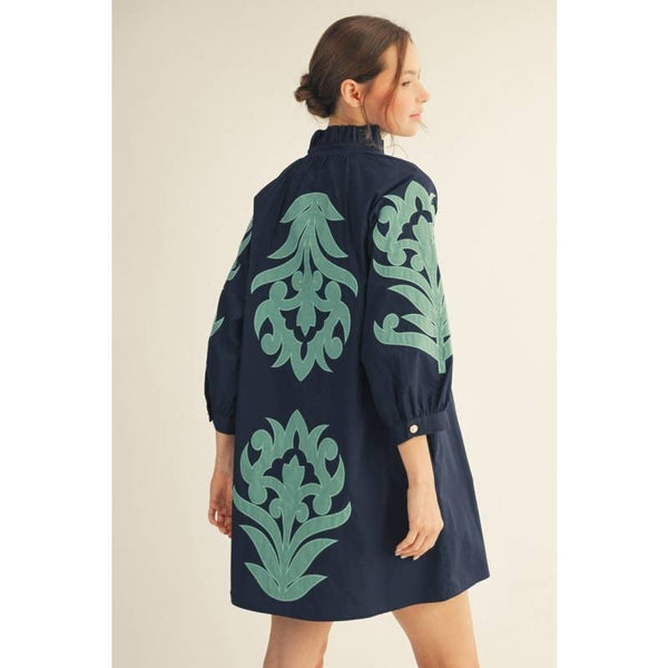 Floral Applique Shift Dress