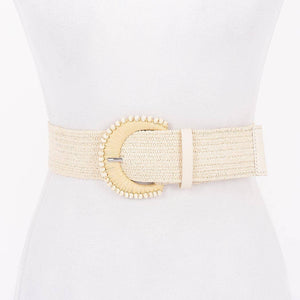 Faux Straw Stretch Belt