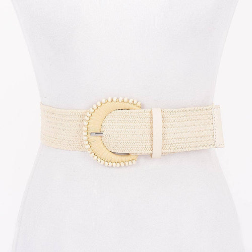 Faux Straw Stretch Belt