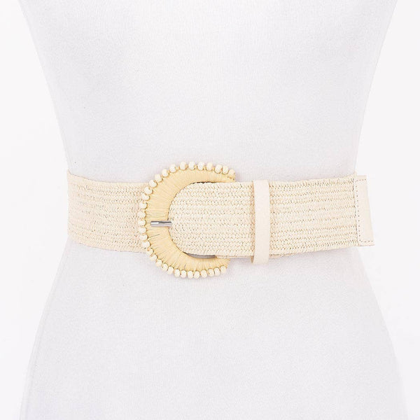 Faux Straw Stretch Belt