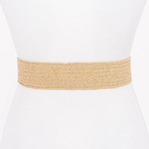 Faux Straw Stretch Belt