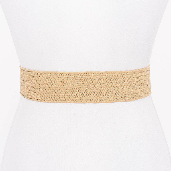 Faux Straw Stretch Belt