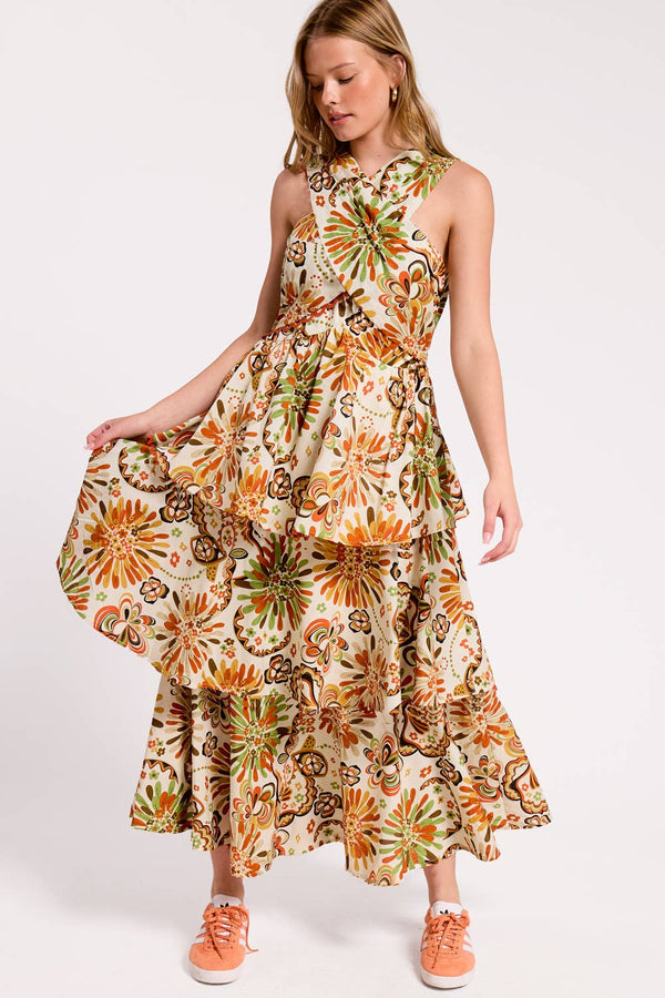 Savanna Tiered Halter Dress