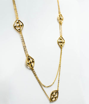 long link shield necklace