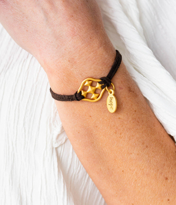 adjustable suede hope bracelet