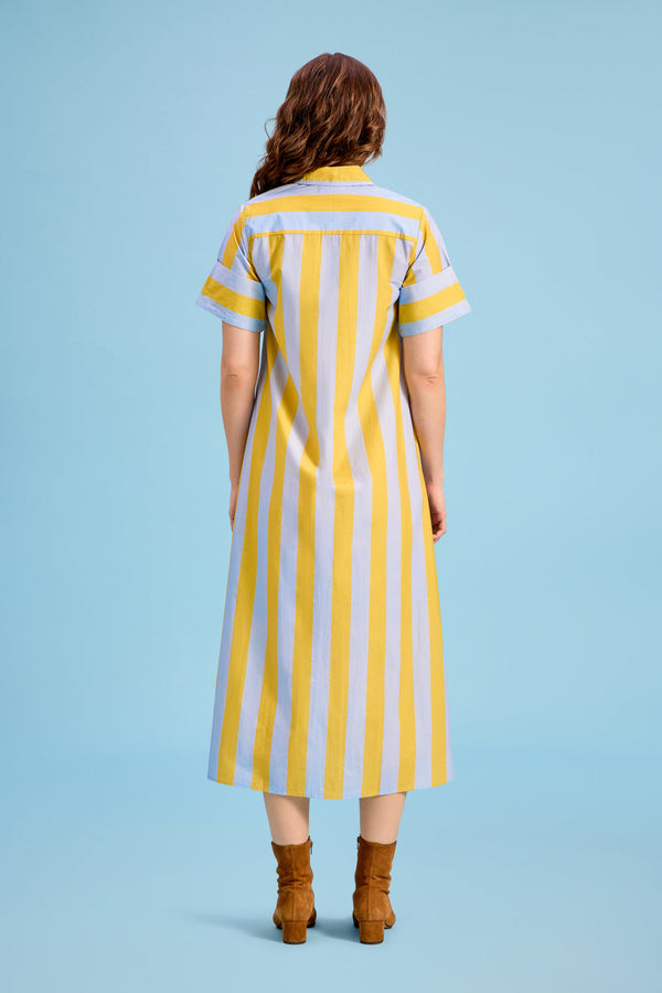 Gibbons Dress, Brimstone Stripe