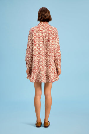 Polly Dress, Brick Bloom
