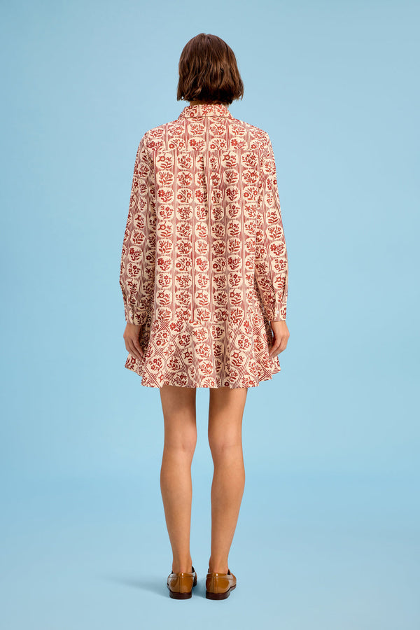 Polly Dress, Brick Bloom