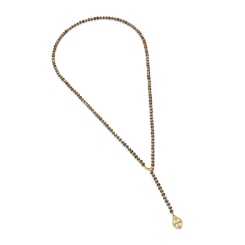 beaded lariat shield necklace