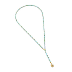 beaded lariat shield necklace