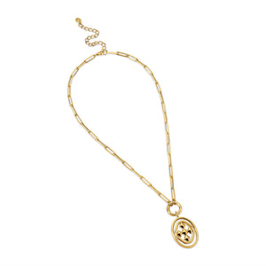gold paperclip choker with custom charm