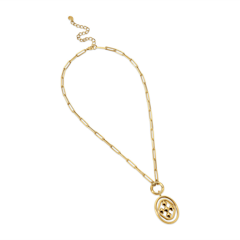 shield gold shell charm
