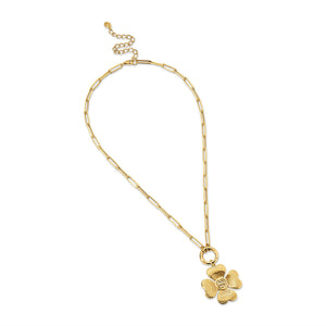 gold paperclip choker with custom charm