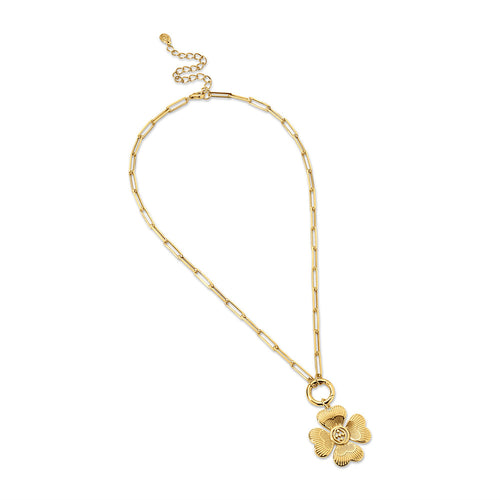 gold paperclip choker with custom charm