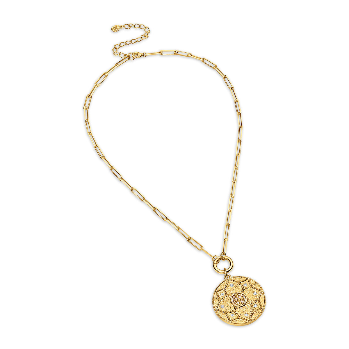 Gold Paperclip Choker with Heart Charm