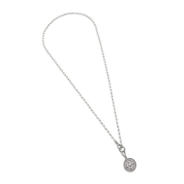 rosary style glass beaded necklace