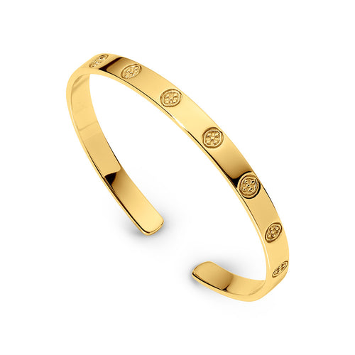 shield embossed bangle bracelet
