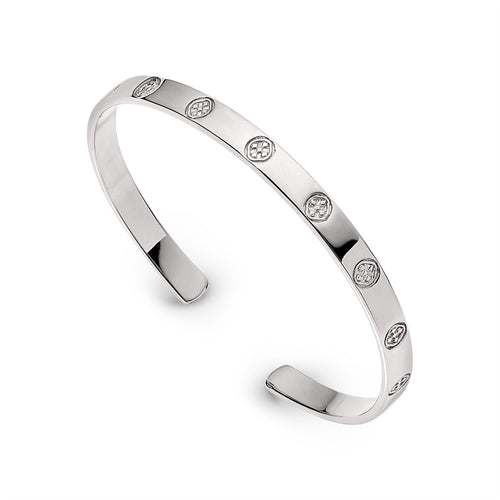 shield embossed bangle bracelet