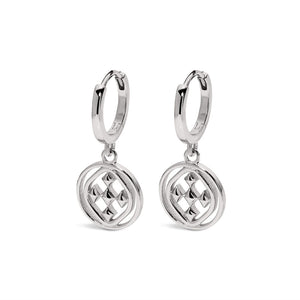 medallion huggie hoops