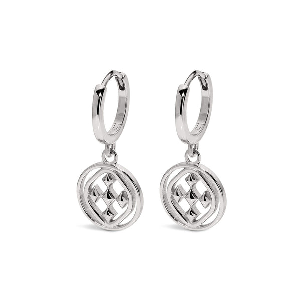 medallion huggie hoops