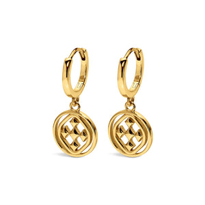 medallion huggie hoops
