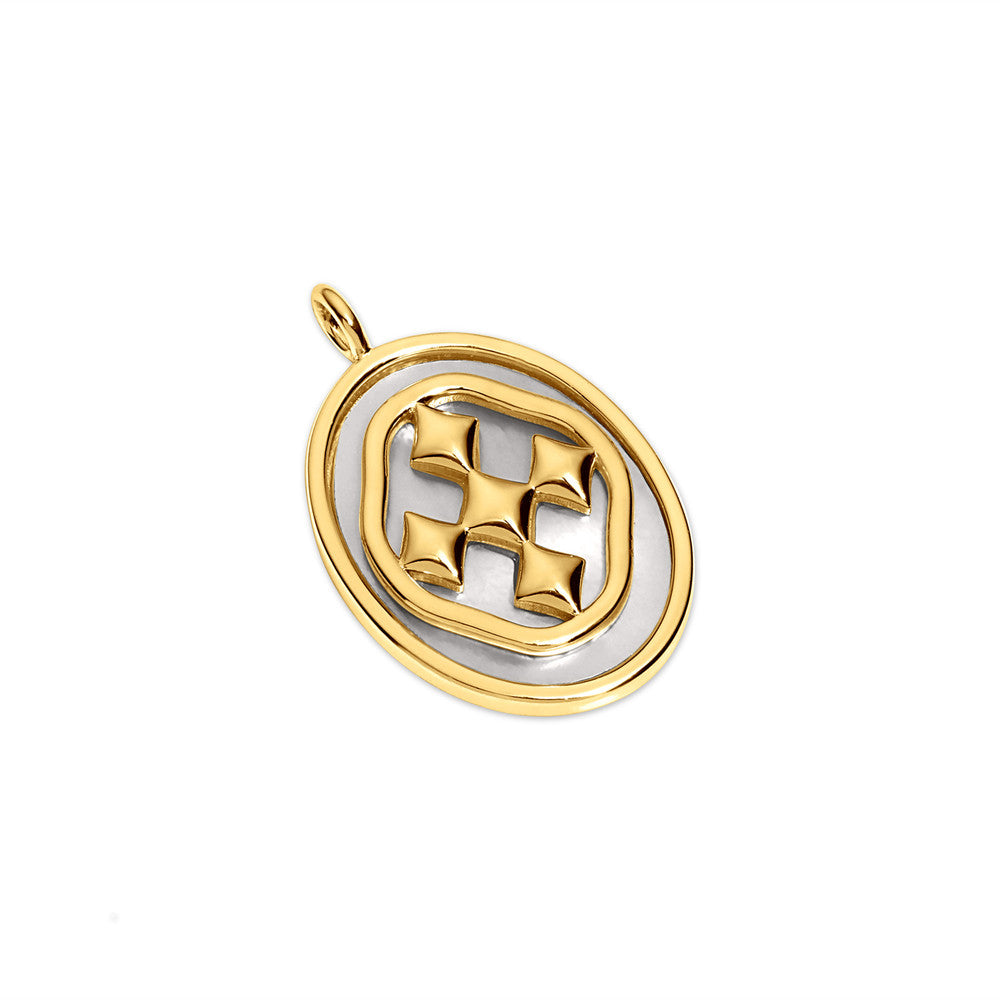 shield gold shell charm