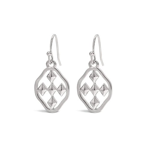 small dangle shield earrings