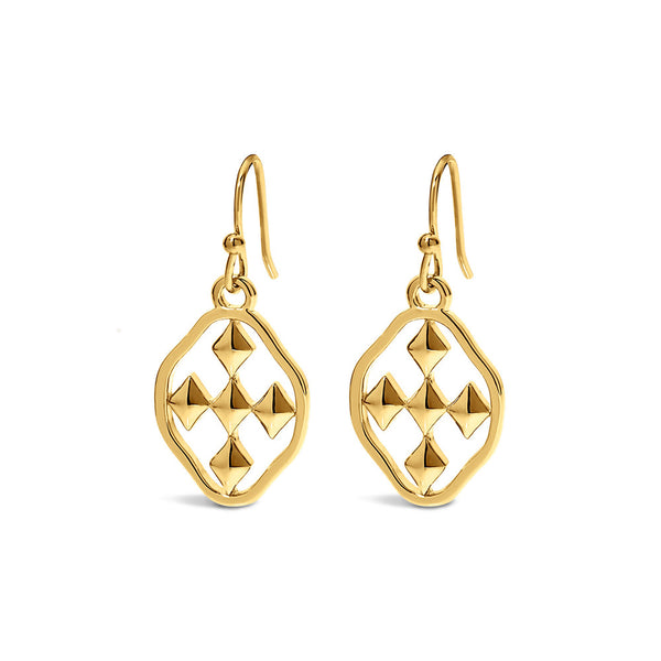 small dangle shield earrings