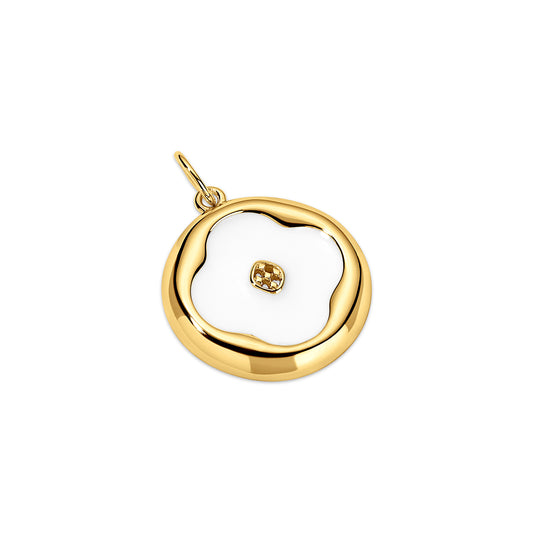 shield gold enamel charm