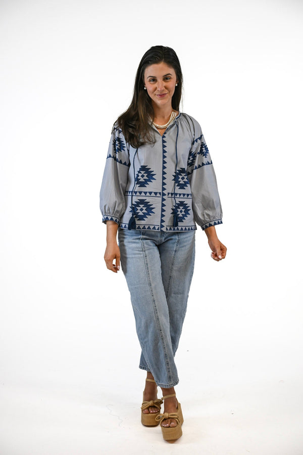 Cadence Blouse | Glacier Diamond