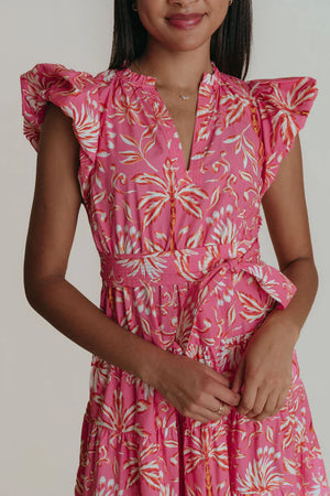 Daphne Dress-Pink Palm