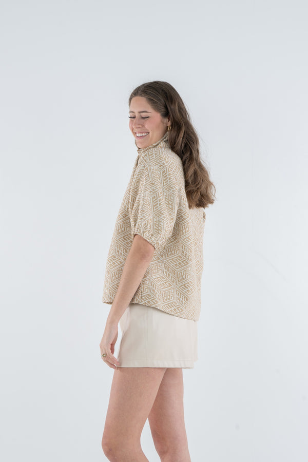 Poppy Top - Mosaic Monogram