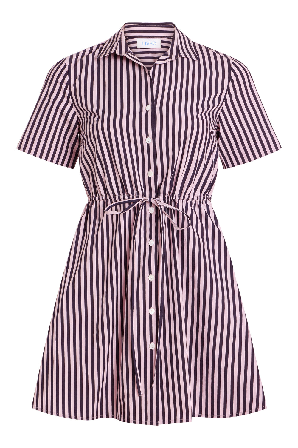 Summit Dress, Lilac Pinstripe
