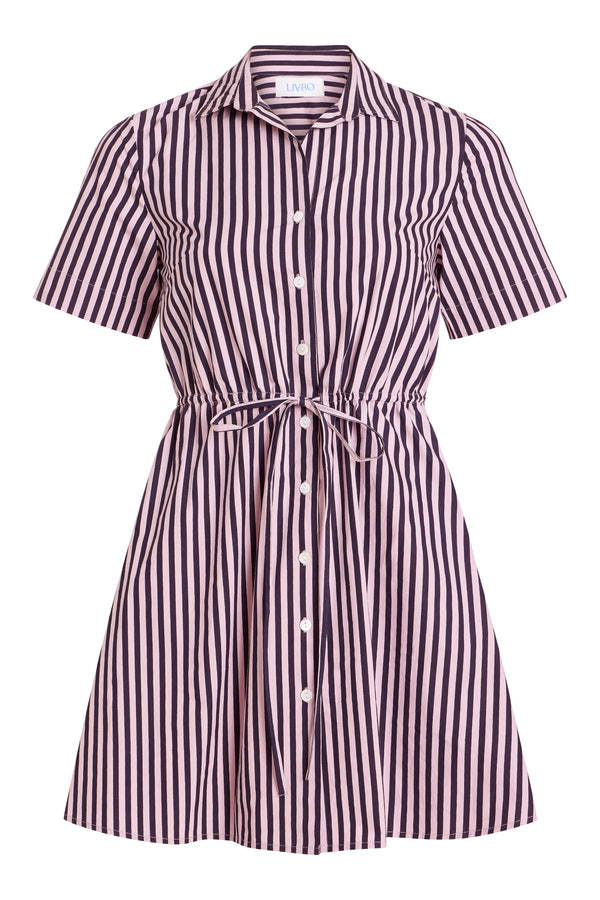 Summit Dress, Lilac Pinstripe