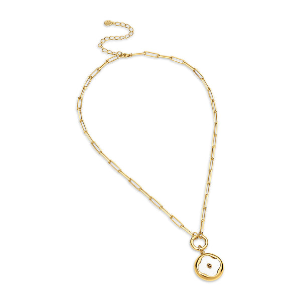 gold paperclip choker with custom charm
