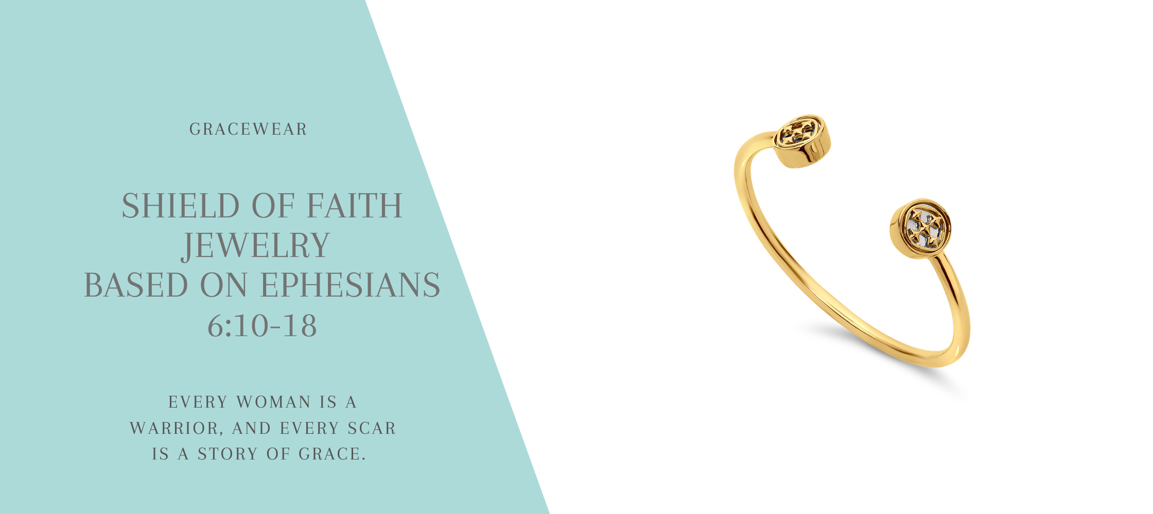 Gracewear Shield Bangle -(gold or silver)