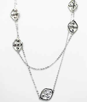 long link shield necklace