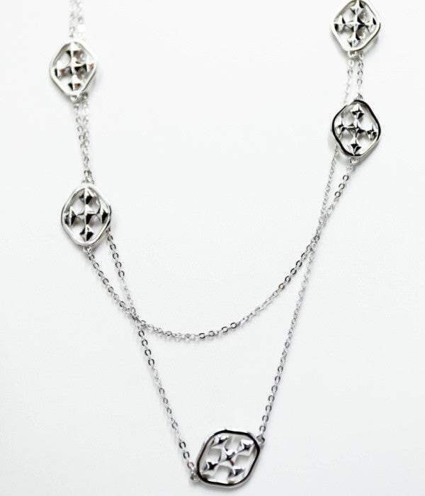 long link shield necklace