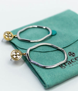 large dangle medallion earrings