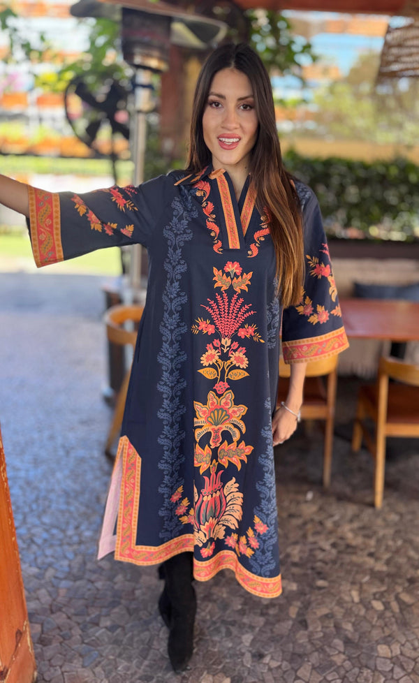 ASPEN MIDI | CHINTZ NAVY