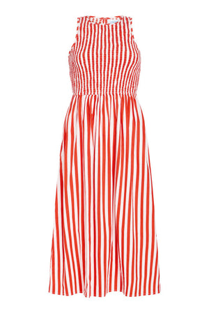 Stroll Dress, Red Stripes