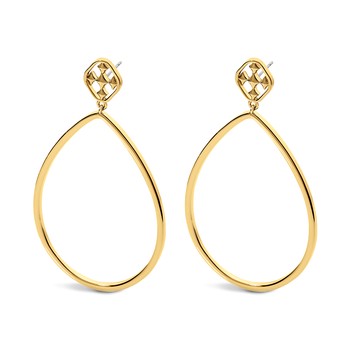 shield oval hoop earrings