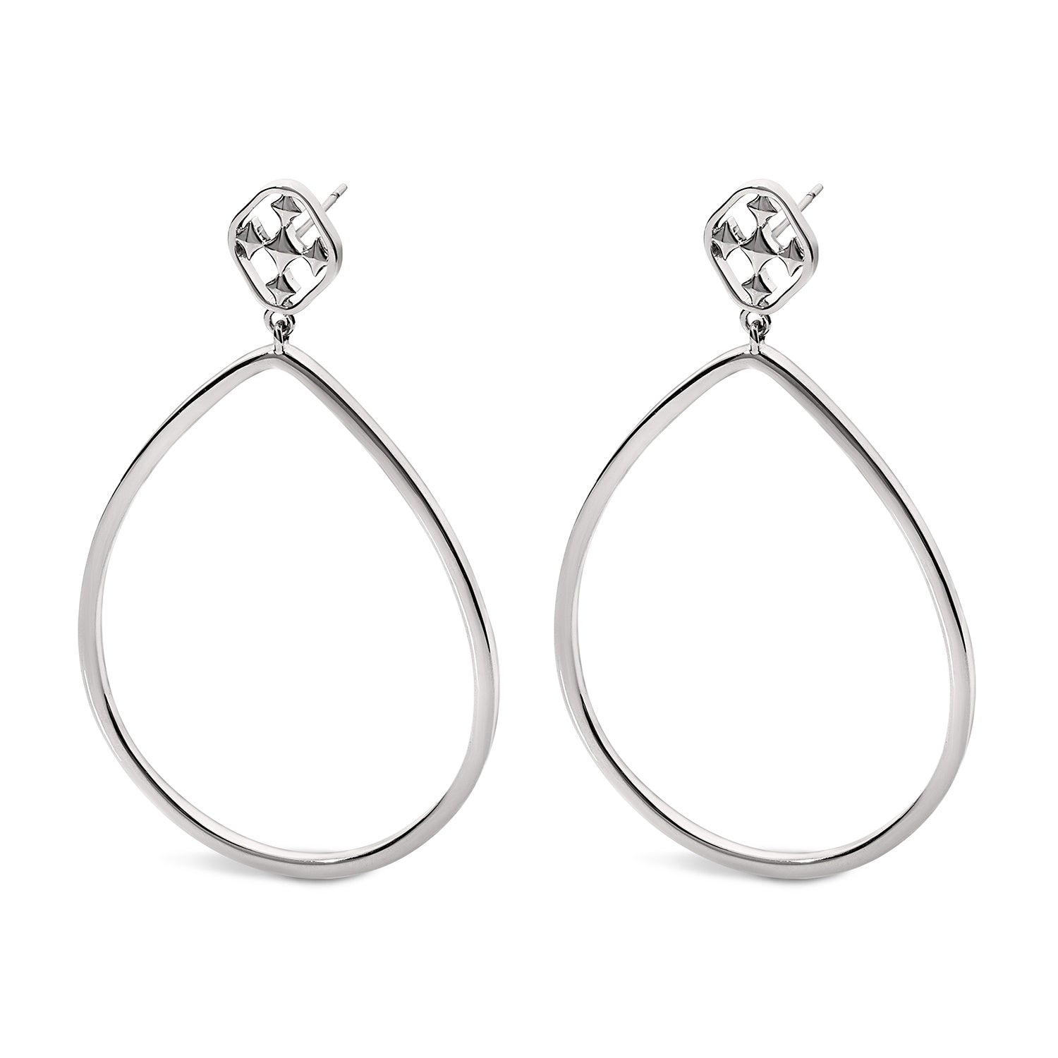 shield oval hoop earrings